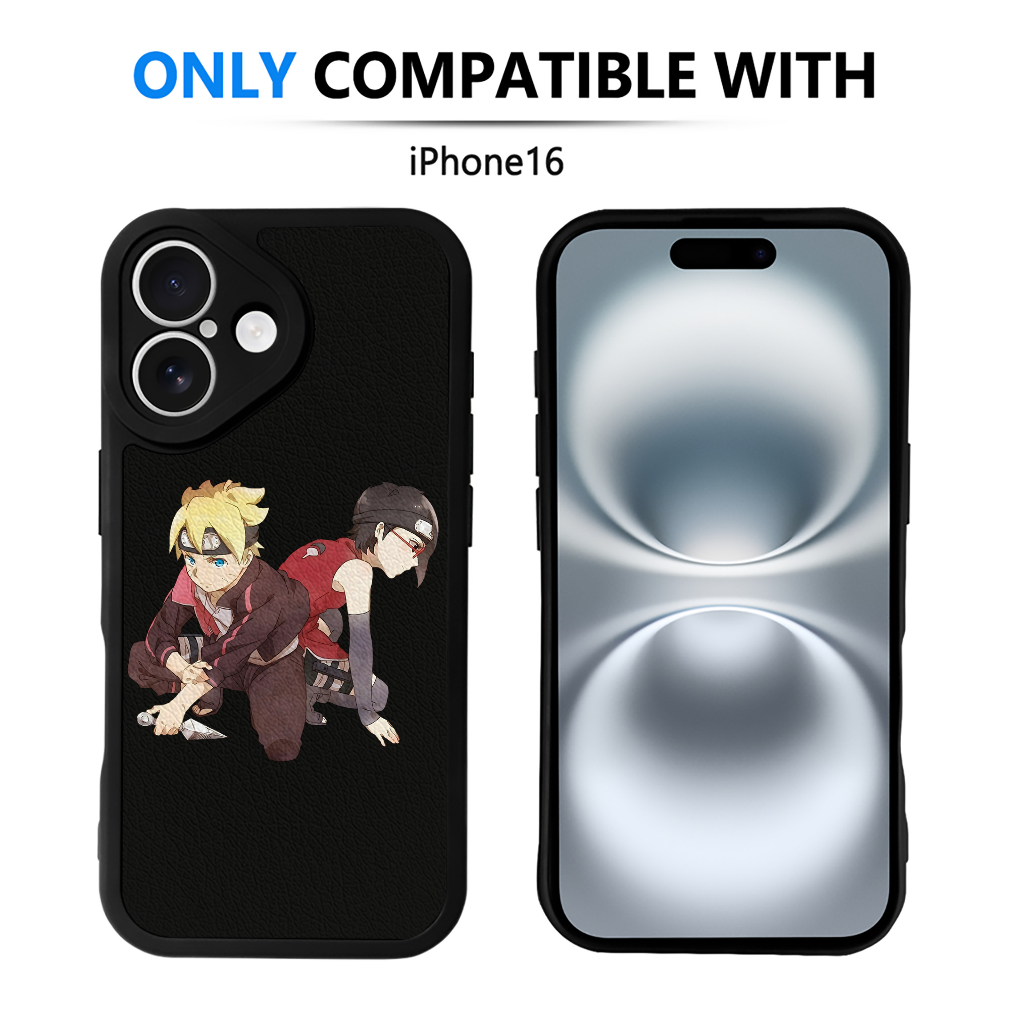 （画像用） NARUTO -ナルト- うちは サラダ Uchiha Sarada 【iPhone 16シリーズ対応】シリコンスマホケース（レザー調） 材質：シリコン